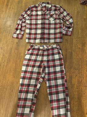 Old Navy Red, White & Black Plaid Flannel Pajama Set